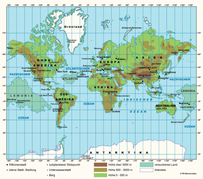 mapa atlantida y lemuria